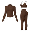 Soft Activewear Three-Piece Yoga Set