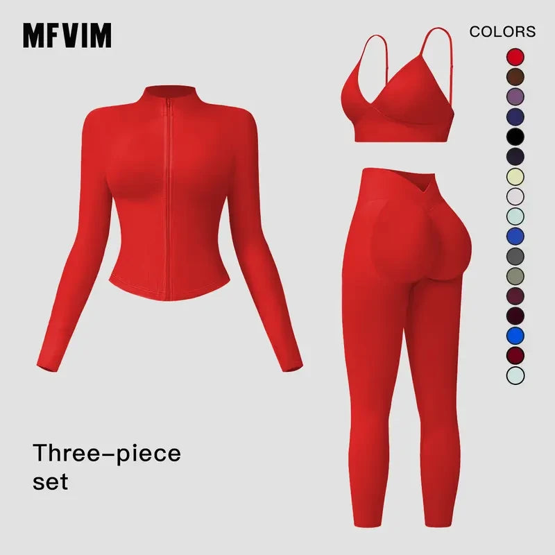 Soft Activewear Three-Piece Yoga Set