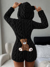Teddy Bear Embroidered Fleece Hoodie