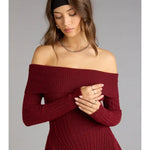 Off-The-Shoulder Holiday Mini Dress